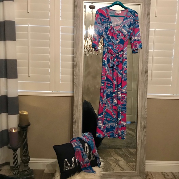 Nikki Poulos Maxi Dress & matching scarf! - Picture 2 of 8